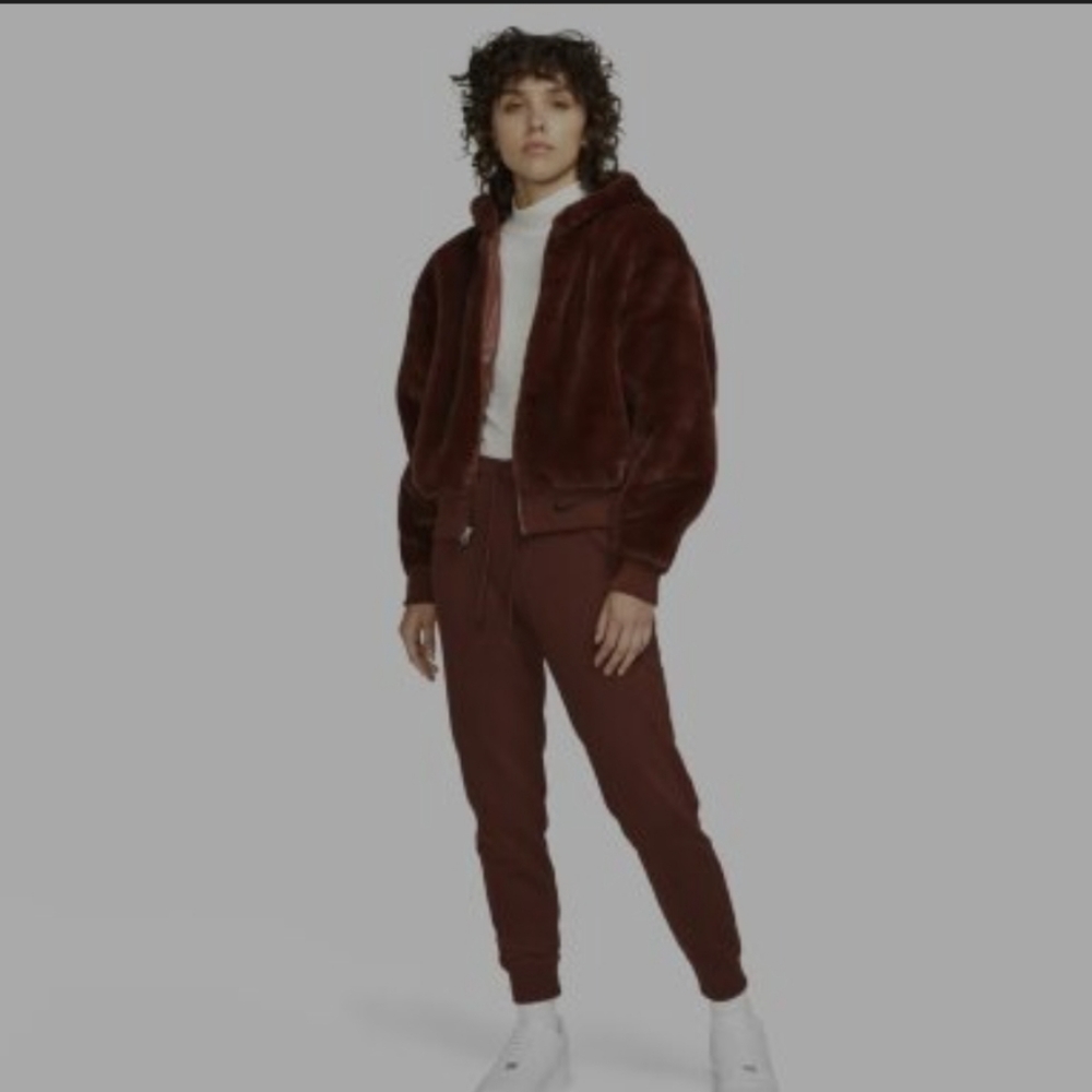 NWT nike faux fur jacket